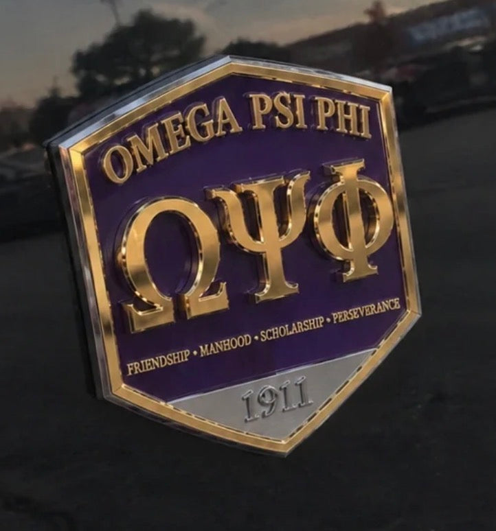 Omega Psi Phi car emblem